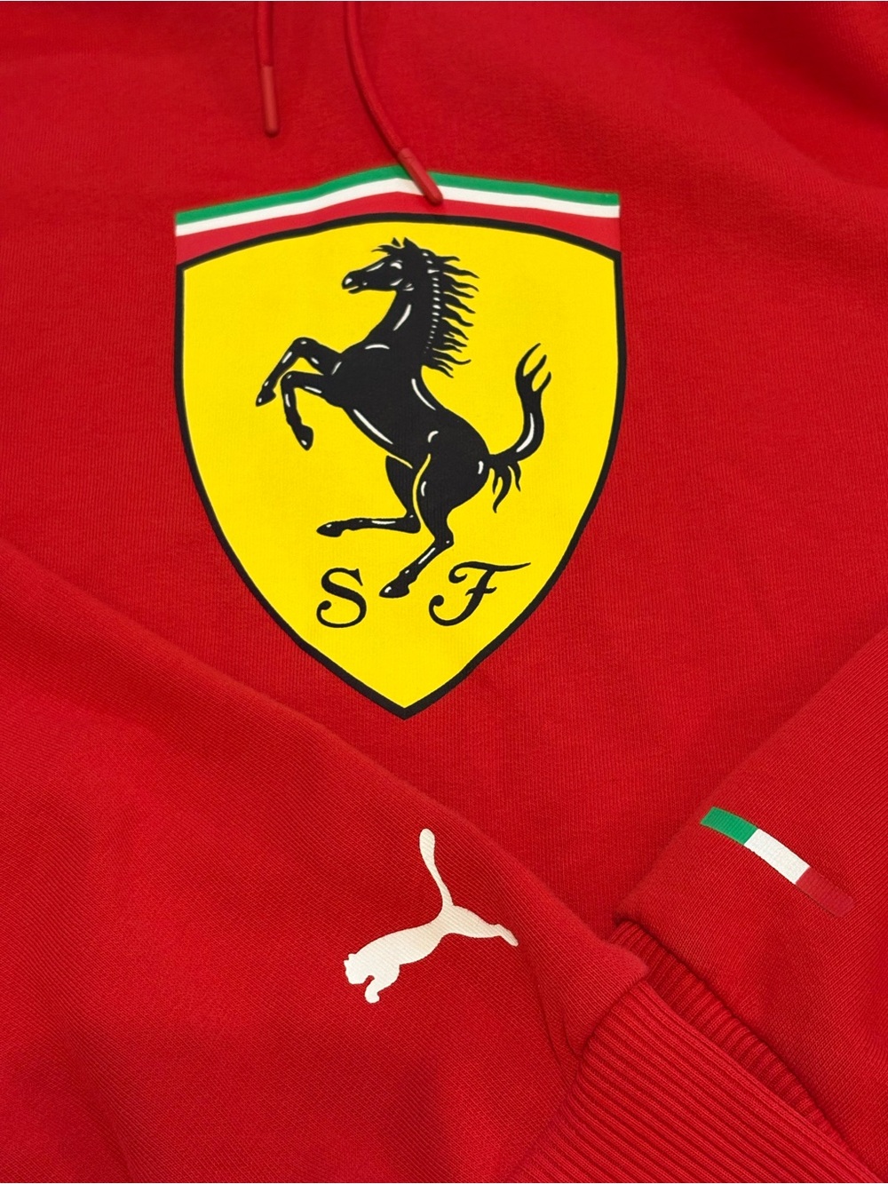 Puma x Scuderia Ferrari Shield Hoodie Red Mens Size Large GUC - Picture 2 of 9